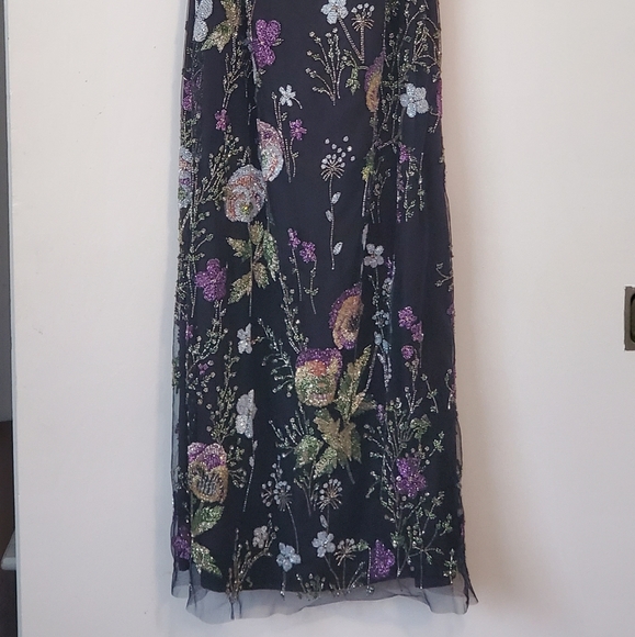 Flor et.al Womens Liv Black Embellished Long Party Evening Dress NWT Size 6 - Picture 4 of 7